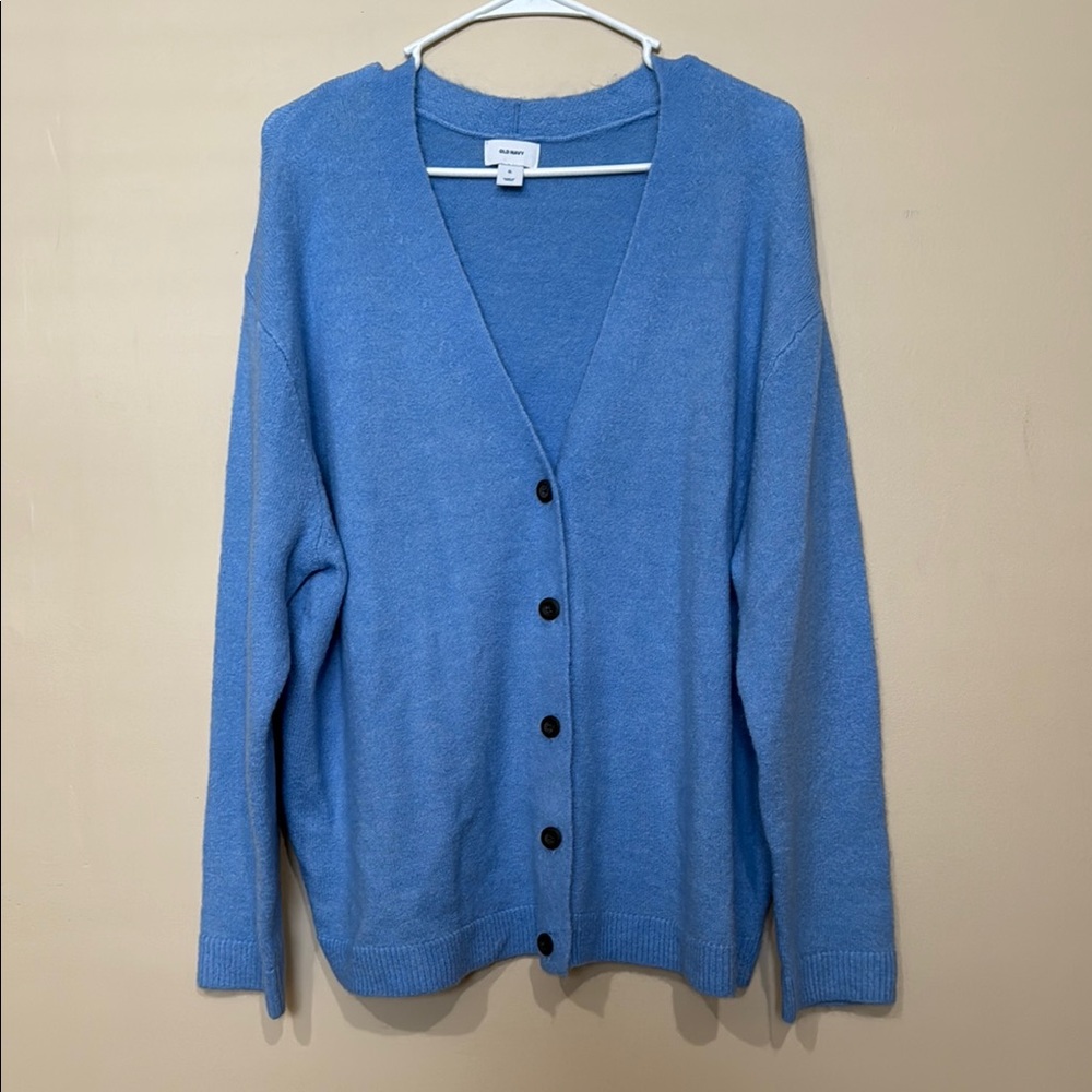 Blue Button-Up Cardigan